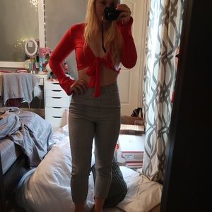 Black and white plaid cropped pants